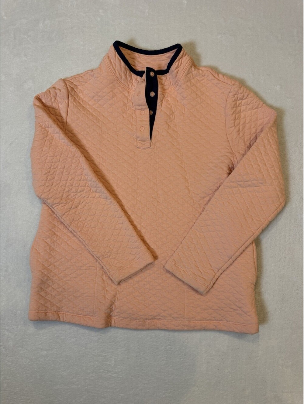 Lands' End Women's Midweight Relaxed Fit Quilted Pullover, Small, Pink